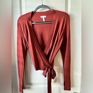Leith Rust Wrap Top